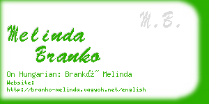 melinda branko business card